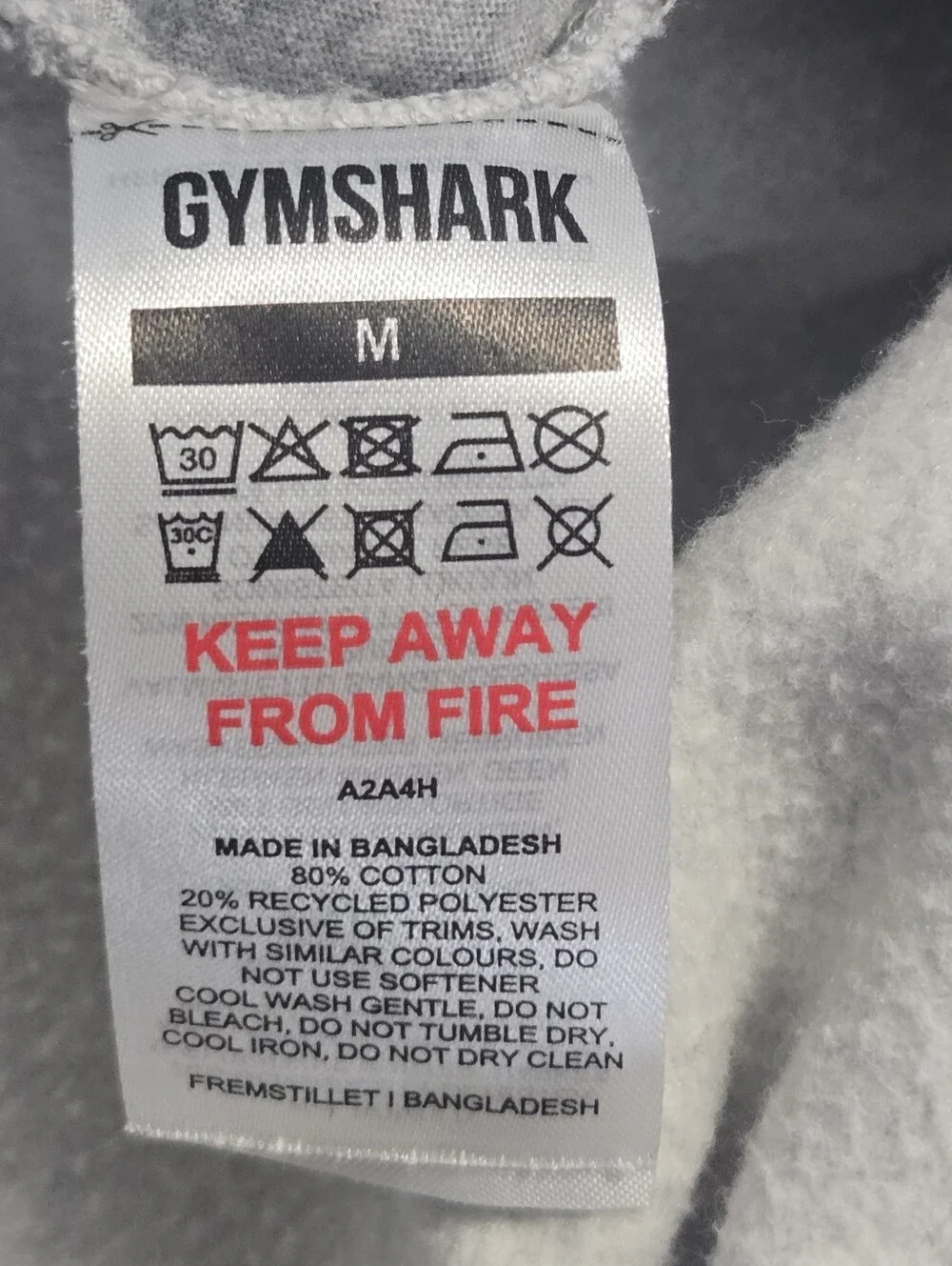 GymShark Mens Light Gray Crest Jogger Sweatpants Size Medium